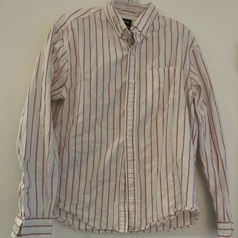 Bonobos Red and White Striped Casual Shirt